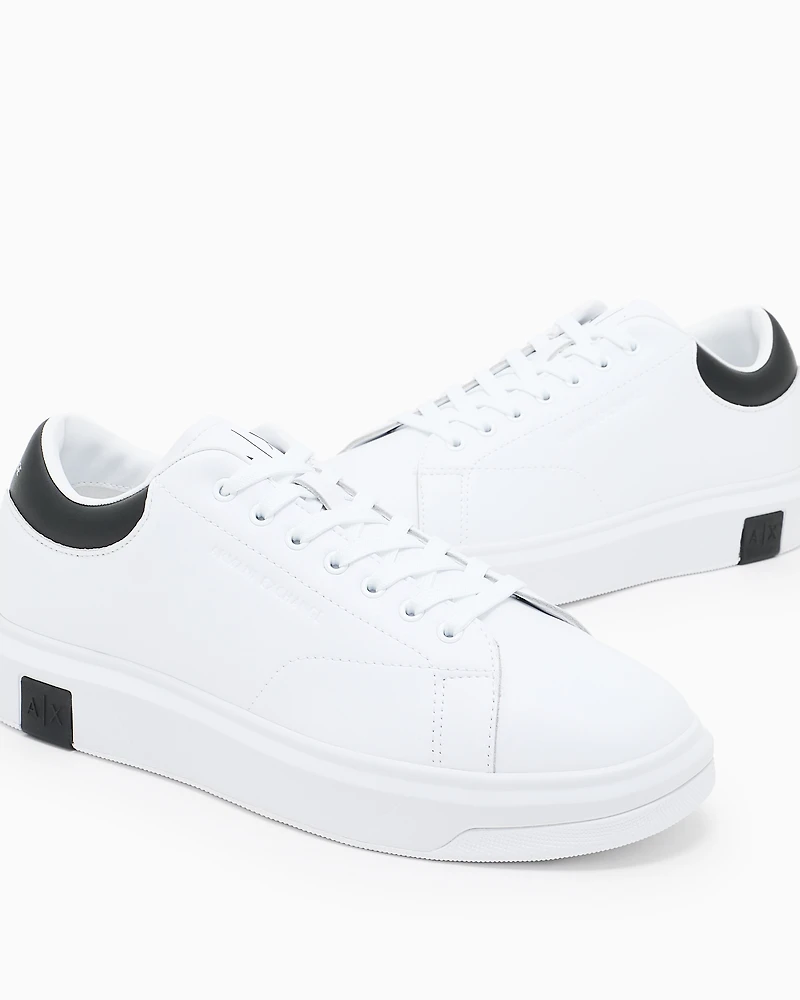 Armani Exchange - Leather sneakers, Man, White, Size: