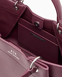 Armani Exchange - Large handbag with degradè shoulder strap, Woman, Burgundy, Size: TU