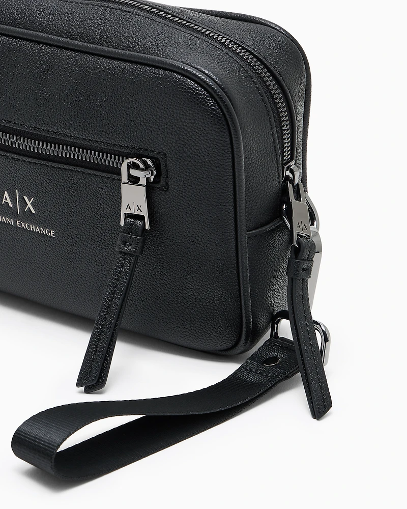 Armani Exchange - Beauty case with external drawstring, Man, Black, Size: TU