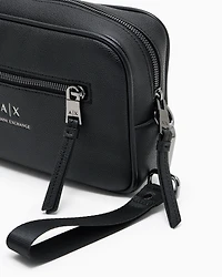 Armani Exchange - Beauty case with external drawstring, Man, Black, Size: TU