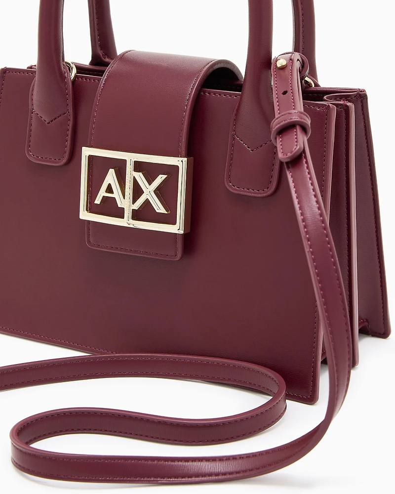 Armani Exchange - ASV Small Trapeze Handbag, Woman, Burgundy, Size: TU