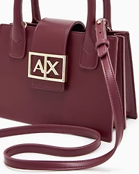 Armani Exchange - ASV Small Trapeze Handbag, Woman, Burgundy, Size: TU