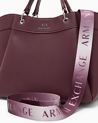 Armani Exchange - Large handbag with degradè shoulder strap, Woman, Burgundy, Size: TU