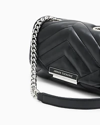 Armani Exchange - Small shoulder bag with quilted workmanship, Woman, Black, Size: TU