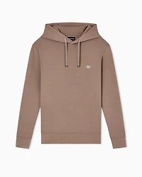 Emporio Armani - Hooded sweatshirt with micro logo patch, Man, Beige, Size: