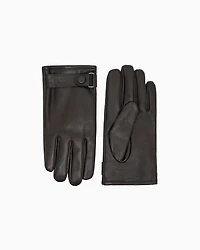 Armani Exchange - Leather gloves, Man, Black, Size: