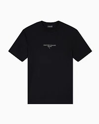 Emporio Armani - Lyocell blend jersey T-shirt with 3D-effect logo, Man, Black, Size: