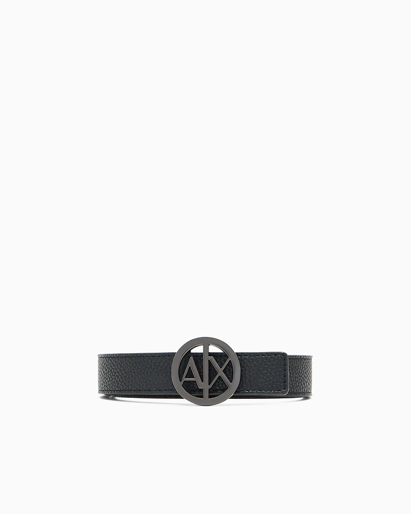 Armani Exchange - Logo buckle belt, Woman, Black, Size:
