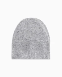 Armani Exchange - Beanie hat with logo, Woman, Silver, Size: TU