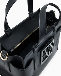 Armani Exchange - Medium tote bag with double handles and shoulder strap, Woman, Black, Size: TU