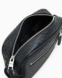 Armani Exchange - Shoulder bag with allover monogram logo, Man, Black, Size: TU