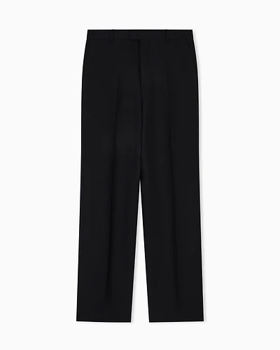 Emporio Armani - Pure linen trousers, Man, Black, Size: