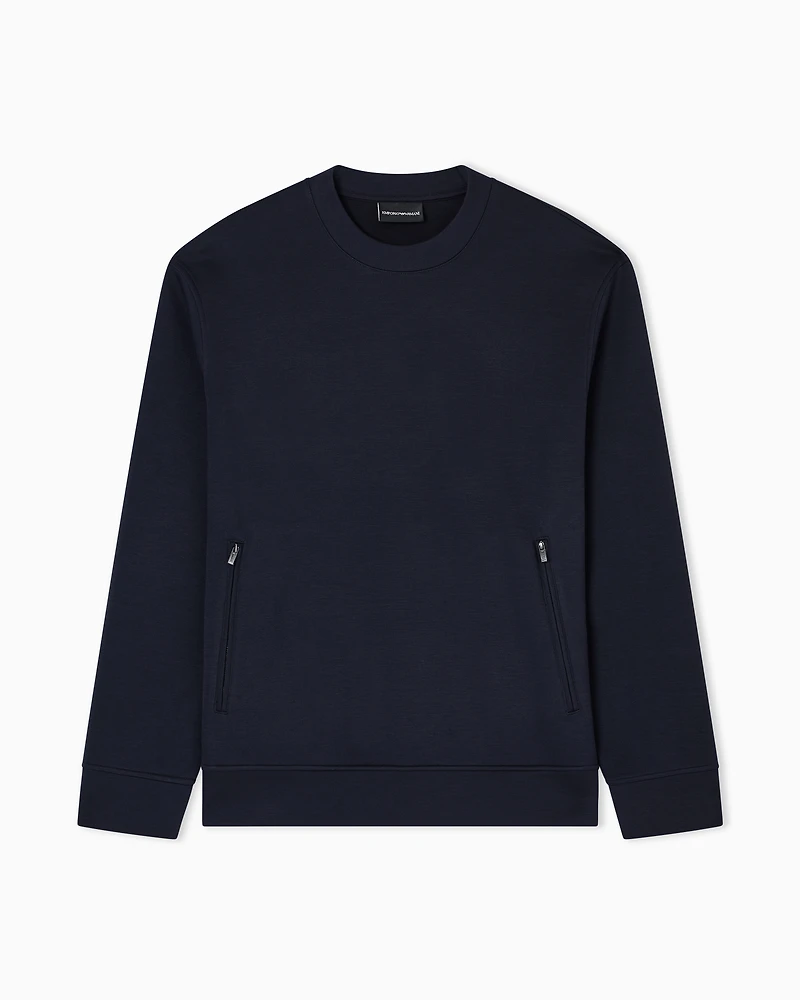 Emporio Armani - Travel Essentials sweatshirt double jersey, Man, Navy Blue, Size: