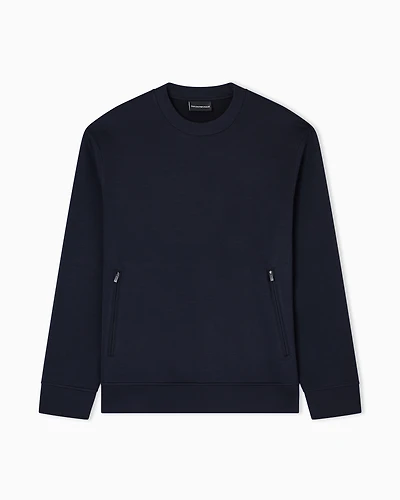 Emporio Armani - Travel Essentials sweatshirt double jersey, Man, Navy_blue, Size: