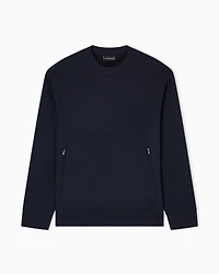 Emporio Armani - Travel Essentials sweatshirt double jersey, Man, Navy Blue, Size: