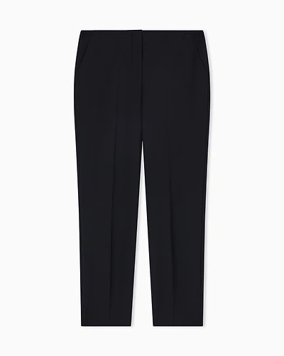 Emporio Armani - Stretch gabardine 7/8 trousers, Woman, Black, Size: