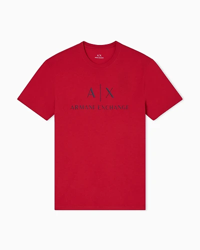 Armani Exchange - Slim fit jersey T-shirt with logo, Man, Red, Size: