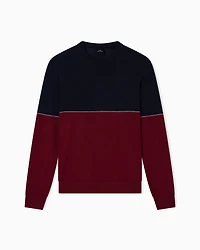Armani Exchange - Color block crew neck sweater, Man, Blue, Size: