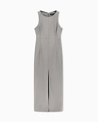 Longuette dress with slit