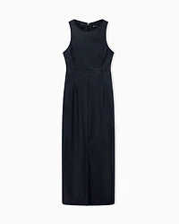 Longuette dress with slit