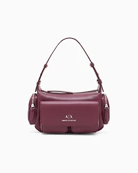Armani Exchange - Large shoulder bag with side pockets, Woman, Burgundy, Size: TU