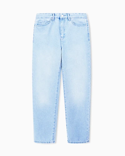 Armani Exchange - Rigid denim boyfriend jeans, Woman, Blue, Size: