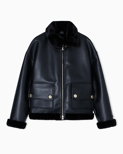 Short Faux Shearling Jacket