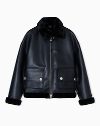 Short Faux Shearling Jacket