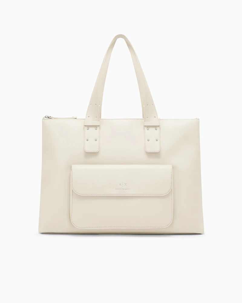 Handbag with external pocket