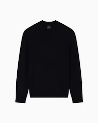Armani Exchange - Wool and cotton crew neck sweater, Man, Black, Size: