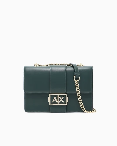 Shoulder bag with metal logo