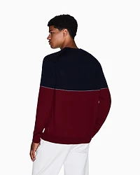 Armani Exchange - Color block crew neck sweater, Man, Blue, Size: