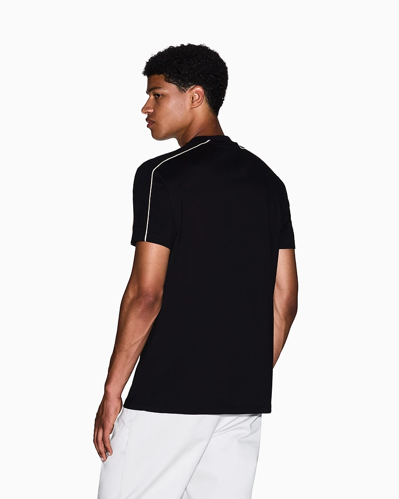 Armani Exchange - Regular fit T-shirt with contrasting piping, Man, Black, Size: