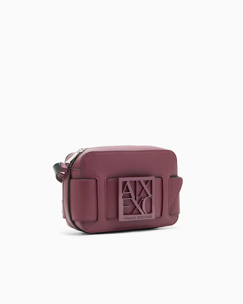 Armani Exchange - Crossbody bag with logo, Woman, Burgundy, Size: TU