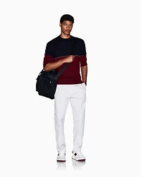 Armani Exchange - Color block crew neck sweater, Man, Blue, Size: