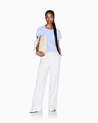 Armani Exchange - Regular fit T-shirt with maxi logo, Woman, Light Blue, Size: