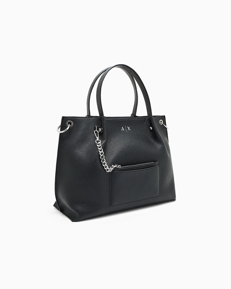 Armani Exchange - Shopper bag with clutch, Woman, Black, Size: TU