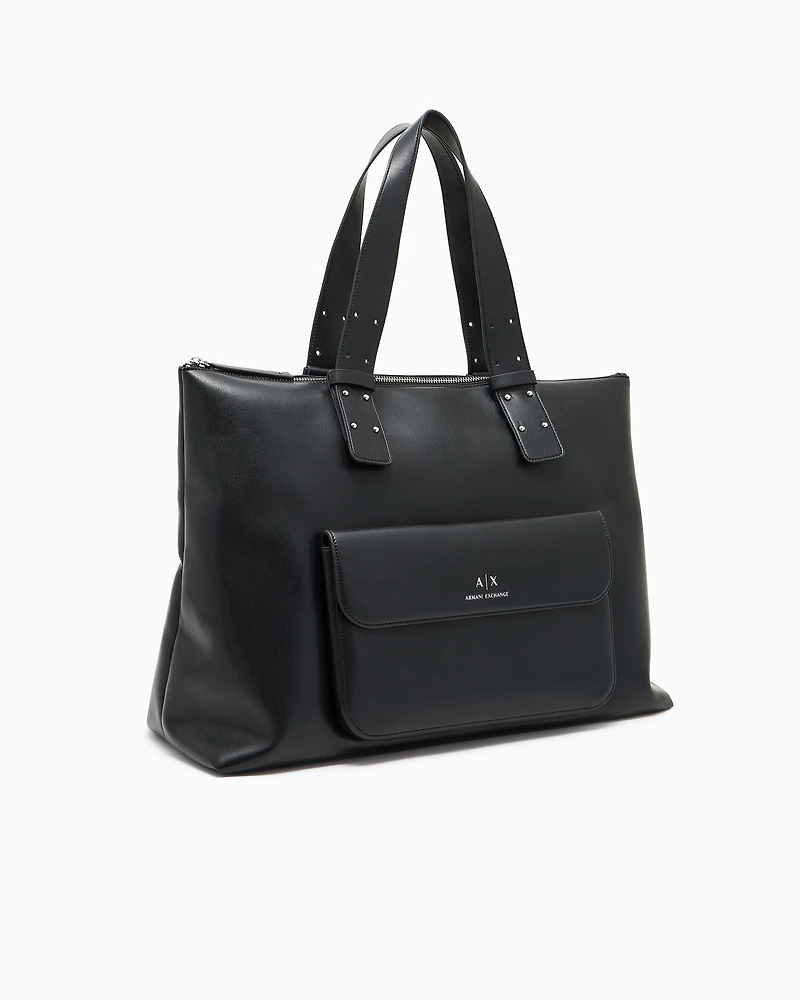 Armani Exchange - Handbag with external pocket, Woman, Black, Size: TU