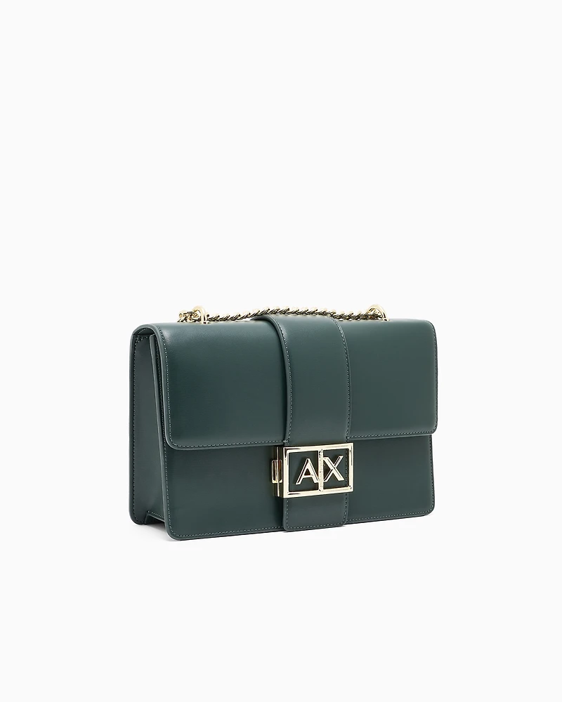 Armani Exchange - Shoulder bag with metal logo, Woman, Green, Size: TU