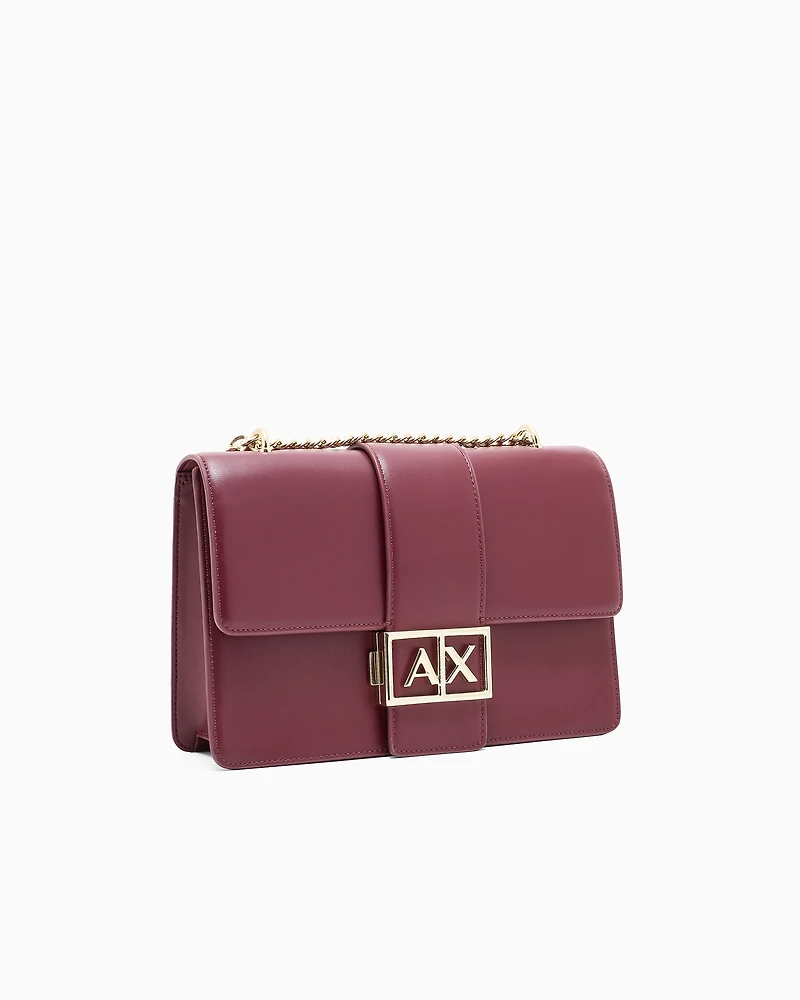 Armani Exchange - Shoulder bag with metal logo, Woman, Burgundy, Size: TU