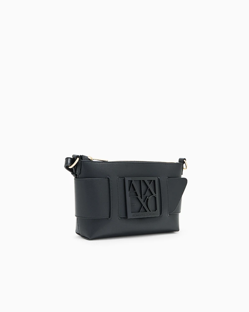 Color block shoulder bag with maxi logo