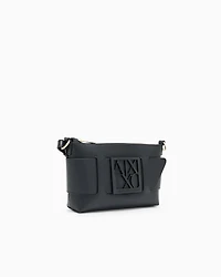 Color block shoulder bag with maxi logo
