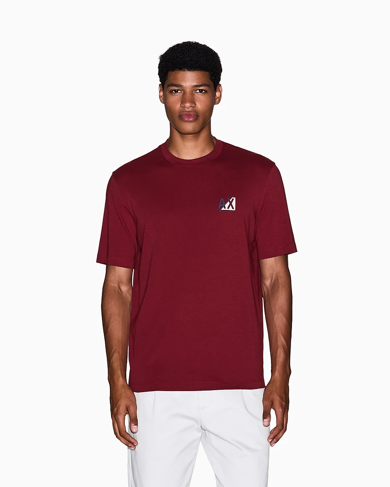 Armani Exchange - Regular fit T-shirt with small logo, Man, Red, Size: