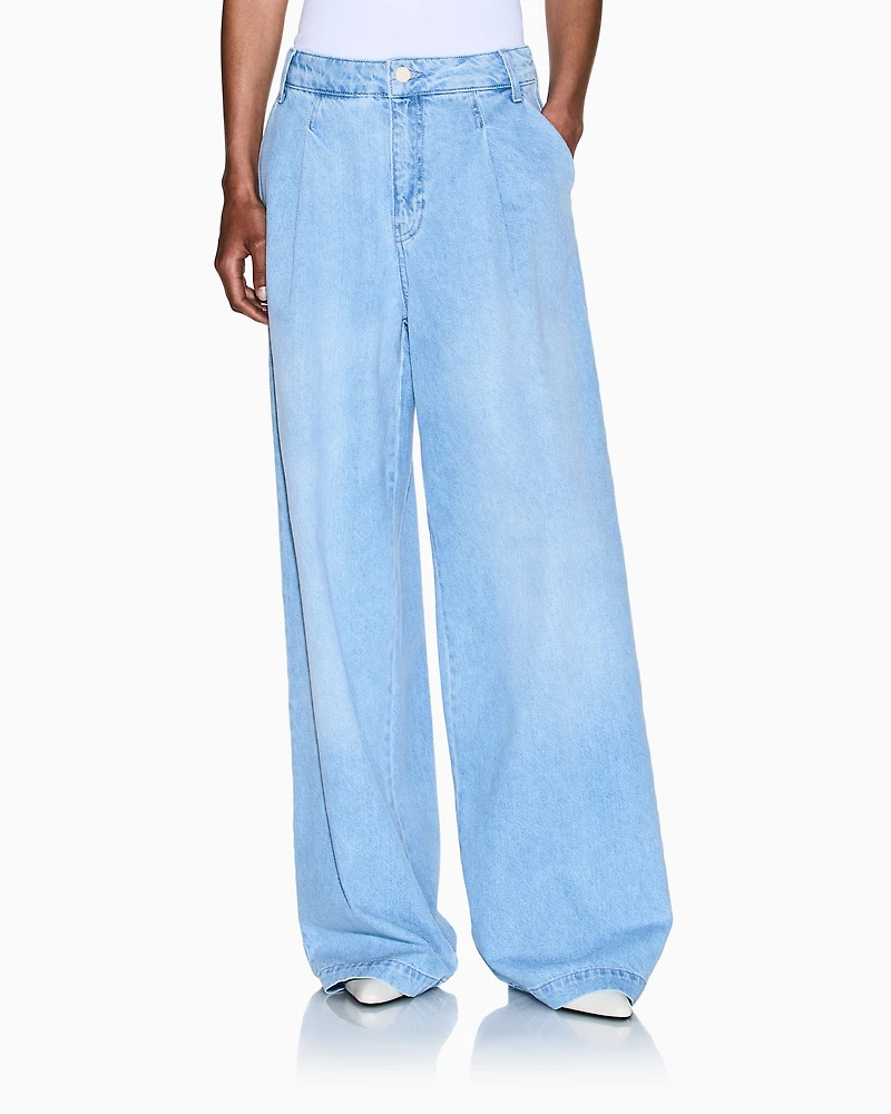 Armani Exchange - LIGHT BLUE DENIM TROUSER, Woman, Blue, Size: