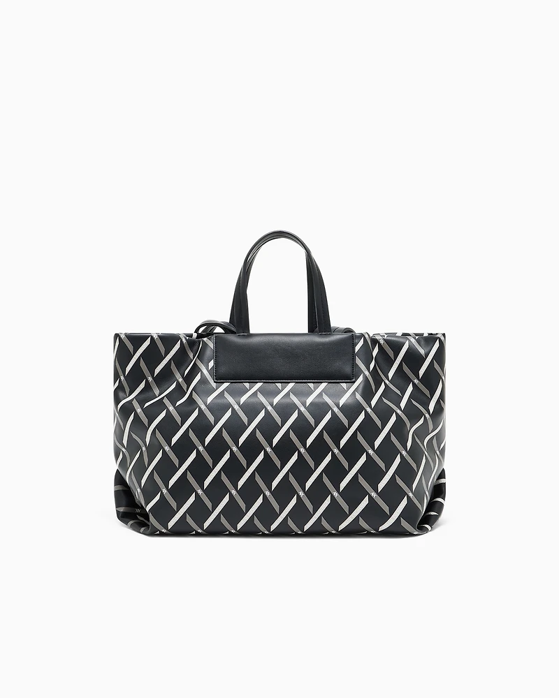 Armani Exchange - Diamond Graphic Tote Bag, Woman, Black, Size: TU