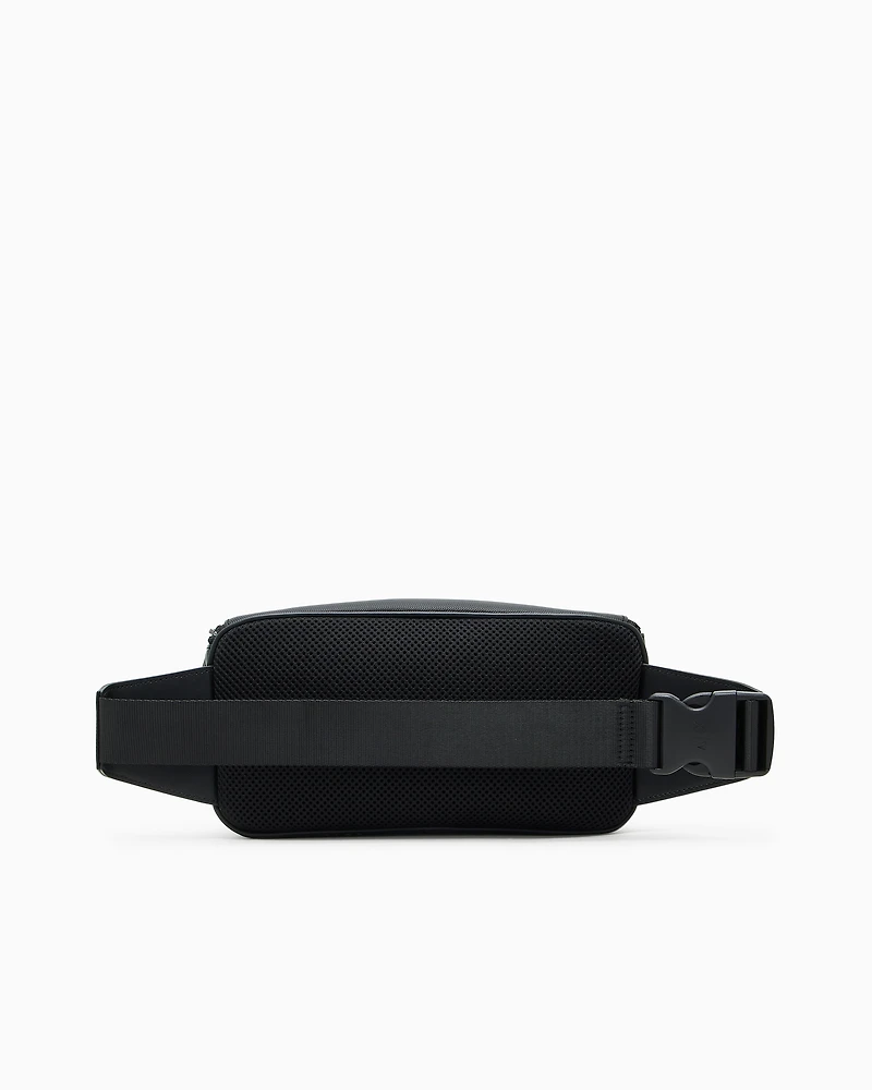 Armani Exchange - Monogram and Stripes Bum Bag, Man, Black, Size: TU