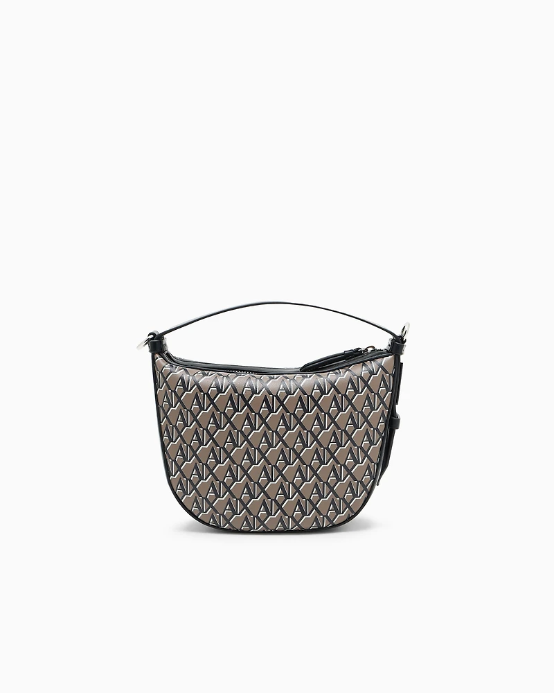 Hobo bag with allover logo