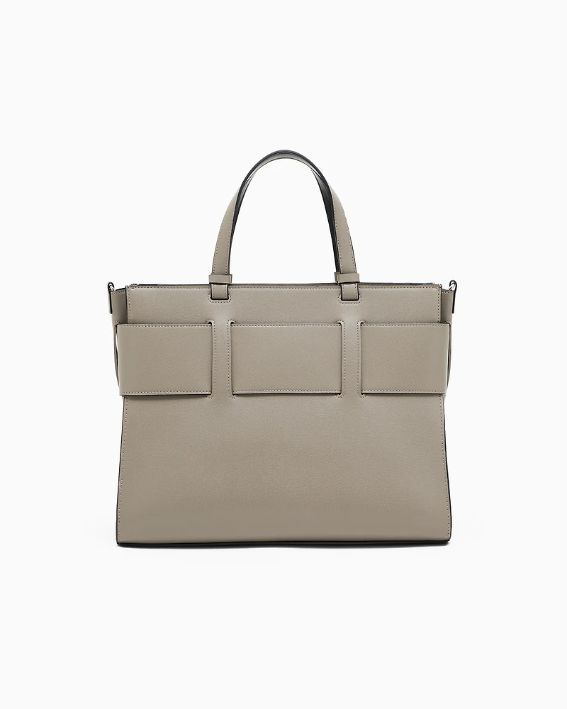 Armani Exchange - Large tote bag with double handles and shoulder strap, Woman, Brown, Size: TU