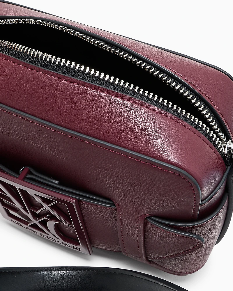 Armani Exchange - Crossbody bag with logo, Woman, Burgundy, Size: TU