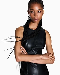 Longuette dress with slit
